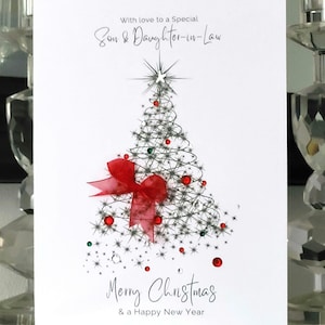Son & daughter-in law christmas tree card, christmas card, son and daughter-in-law christmas card, christmas tree card