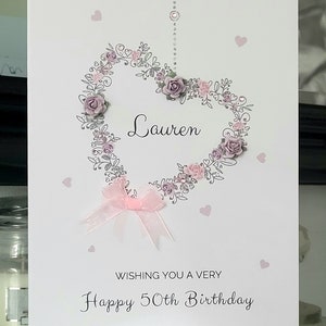 Alles Gute zum 50. Geburtstag Karte, personalisierte 50. Geburtstagskarte, 50. Geburtstagskarte, 50. Geburtstagskarte für Mädchen, Geburtstagskarte