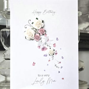 Carte d'anniversaire maman, carte d'anniversaire papillon fleur maman, belle carte d'anniversaire maman, carte d'anniversaire maman fleurs lilas