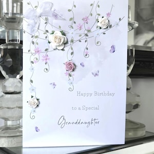Carte d'anniversaire de petite-fille, carte de petite-fille de joyeux anniversaire, carte d'anniversaire spéciale de petite-fille, carte de petite-fille de fleur