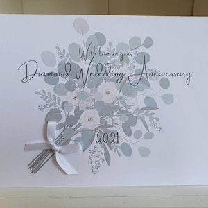 Carte d’anniversaire en diamant, carte d’anniversaire de 60e anniversaire, carte d’anniversaire de mariage en diamant, carte d’anniversaire joyeux diamant, 60e anniversaire