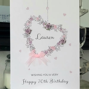 Carte joyeux 70e anniversaire, carte personnalisée 70e anniversaire, carte 70e anniversaire, carte 70e anniversaire fille, carte d'anniversaire
