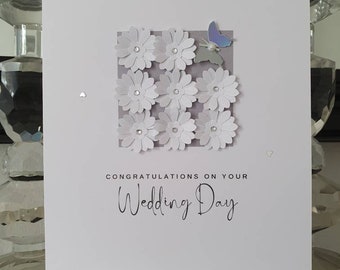 White wedding card, simple wedding day card, wedding card, to the new mr and mrs card, wedding card