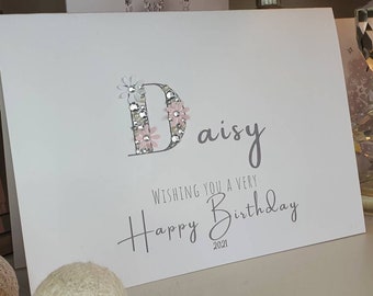 Personalised name birthday card, personalised ladies birthday card, personalised girls card, name birthday card, girl's name birthday card