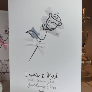 carte de mariage rose simple, carte de mariage rose blanche, carte de mariage blanche, carte de jour de mariage, carte de mariage, avec amour sur votre carte de mariage