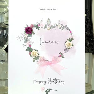 Carte d'anniversaire prénom personnalisée, carte d'anniversaire femme personnalisée, carte fille personnalisée, carte d'anniversaire prénom, carte d'anniversaire prénom fille