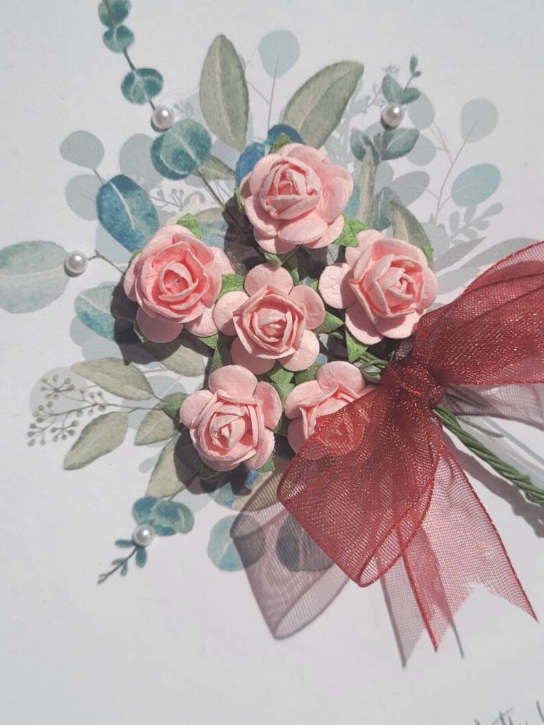 Special Mum Pink Flower Bouquet Birthday Card Mum Birthday Etsy