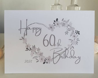 60th birthday card, birthday card, 60 birthday card, female birthday card, ladies birthday card, 60 today, sixtieth birthday card, 60 card