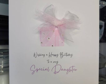 Special daughter present birthday card, happy birthday present card, daughter birthday card, happy birthday card, girl's birthday card