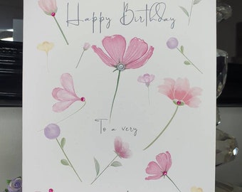 Special friend birthday card, happy birthday to a very special friend card, friend birthday card,  friend flower card, girl's birthday card