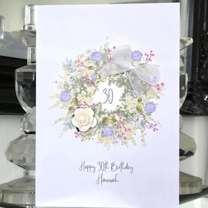 Carte 30e anniversaire, prénom personnalisé, carte 30e anniversaire, carte 30e anniversaire, carte d'anniversaire fille, carte d'anniversaire femme, carte d'anniversaire