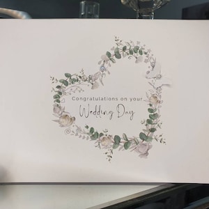 Carte du jour du mariage du cœur, carte de mariage de couronne de cœur, carte de mariage, à la nouvelle carte de m. et mme, carte de marié et de marié, carte du jour du mariage