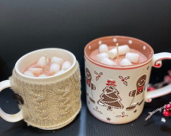 Hot Cocoa Candle Mug with Marshmallows