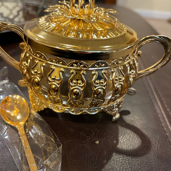 Sugar Bowl and Spoon Etsy