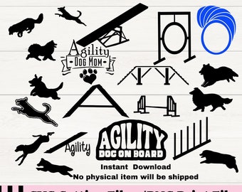 Make Your Own Dog Agility Course SVG/PNG Bundle, 21 Dog Agility Obstacles SVG&#39;s, Custom Agility Decals