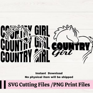 Fichier SVG Country Girl, SVG Country Girl pour chemise, Clipart Country Girl, sticker voiture Country Girl, Country Girl PNG, Sticker Cowgirl, cheval 4H