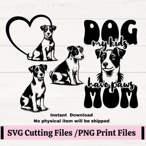 Jack Russell SVG, regalo per la mamma di Jack Russel PNG, stampa di Jack Russell Terrier, Jack Russel SVG per auto in vinile