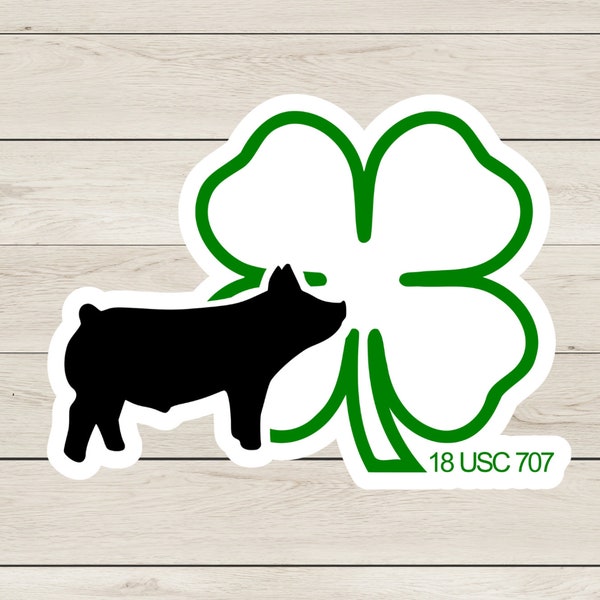 4H Swine Showmanship Sticker, Sticker for Junior Fair Kids, Pig 4H Laptop Sticker, Vinyl Sticker for Water Bottles, Dishwasher Safe