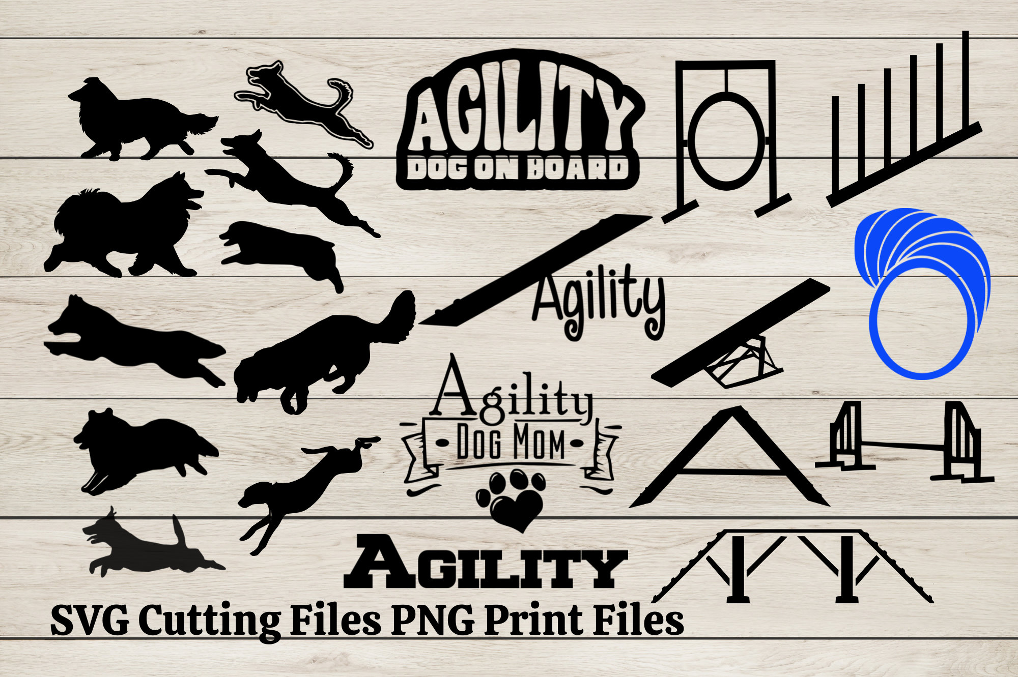 Make Your Own Dog Agility Course SVG/PNG Bundle 21 Dog Etsy