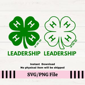 4H Leadership SVG per decalcomanie, 4H Clover Leadership T-shirt Design, 4H Recognition Sublimation