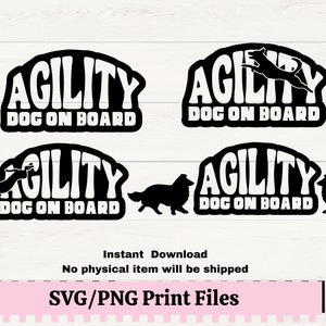 Agility Dog on Board SVG for Car Decal, Dog on Board Sign for Car