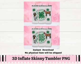 Rivestimento per bicchiere termico 4H Clover Goat Skinny, design a sublimazione 3D (PNG)
