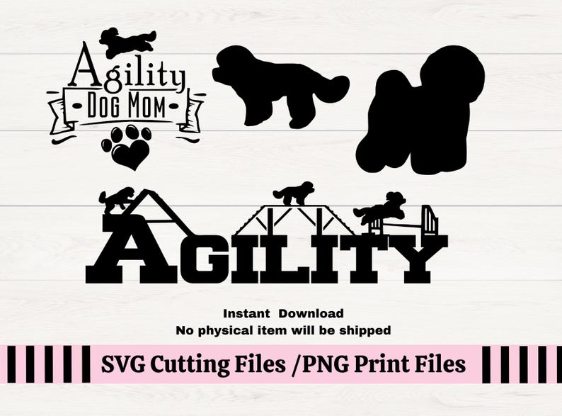 Bichon Frise Agility Dog SVG Bundle, Agility Lover Gift (digital ...