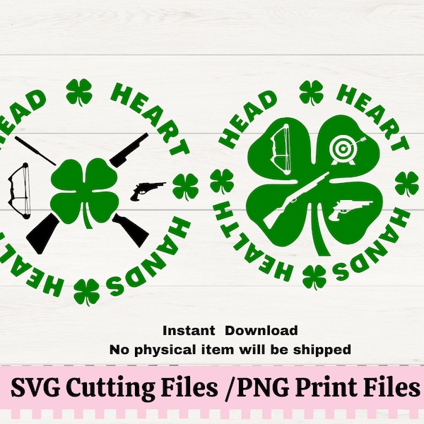 Head Heart Health Hands Clover Shooting Sports SVG/PNG County Fair Youth Projects