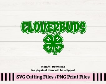 Design per maglietta del club 4H Cloverbuds in formato SVG e PNG (download digitale)