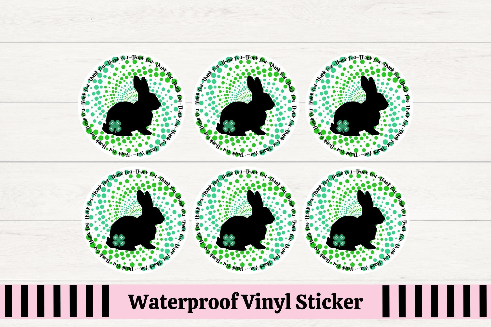 4 H Rabbit Signs Rabbit 4H Vinyl Sticker Pack: Thank You Gift, Laptop Decal - Etsy