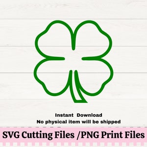 4H Klee SVG für Schneidemaschinen, 4H Klee Umriss PNG für T-Shirt Transfers,