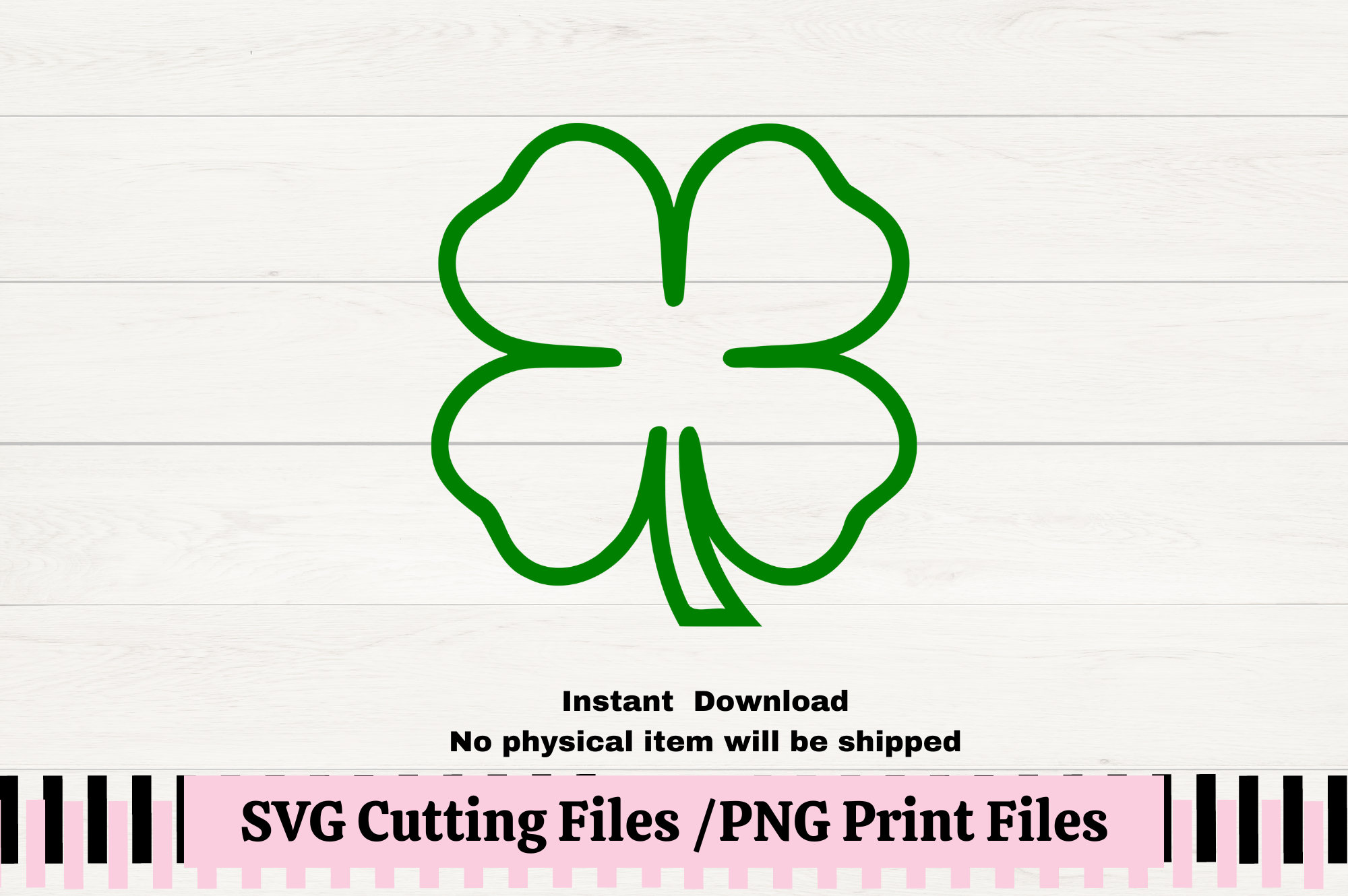 4H Clover SVG for Cutting Machines, 4H Clover Outline PNG