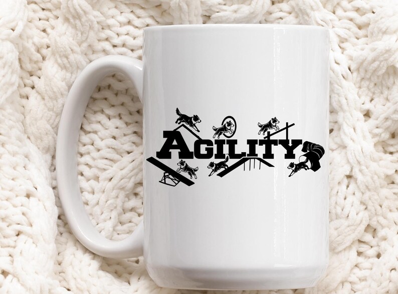 Agility Dog Border Collie Silhouette SVG, Gift for Trainer PNG, Agility ...