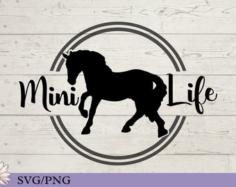 Miniature Horse Life SVG for Car Decals, Mini Horse Decal, Gift for Miniature Horse Lover, Miniature Horse Sticker, Miniature Horse print,