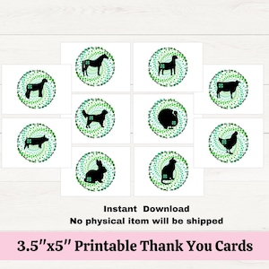 Plantillas imprimibles de tarjetas de agradecimiento 4H, archivos PNG 4H para sublimación o impresión, tarjeta 4H imprimible 3.5x5