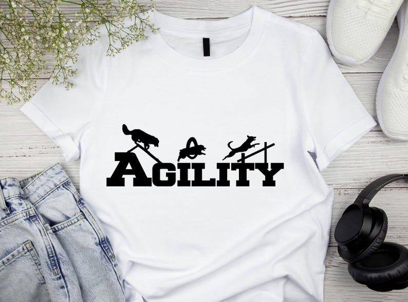 Agility Dog Silhouette SVG, Gift for Dog Trainer PNG, Agility Course ...