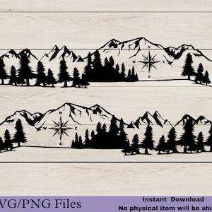 Vehicle Graphic SVG, Mountain Range Car Decal Design, Overlanding SVG for Trucks