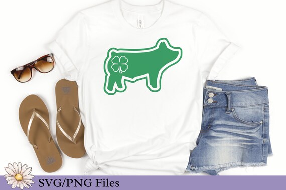 4H Pig With Clover SVG for Decals 4H Pig Showmanship Svg for - Etsy