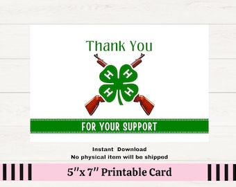 4H Shooting Sports Thank You Card Template, BB Rifle (Digital Download)