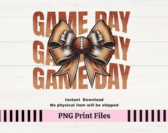 Fiocco da football Coquette PNG, design per il giorno della partita (download digitale)