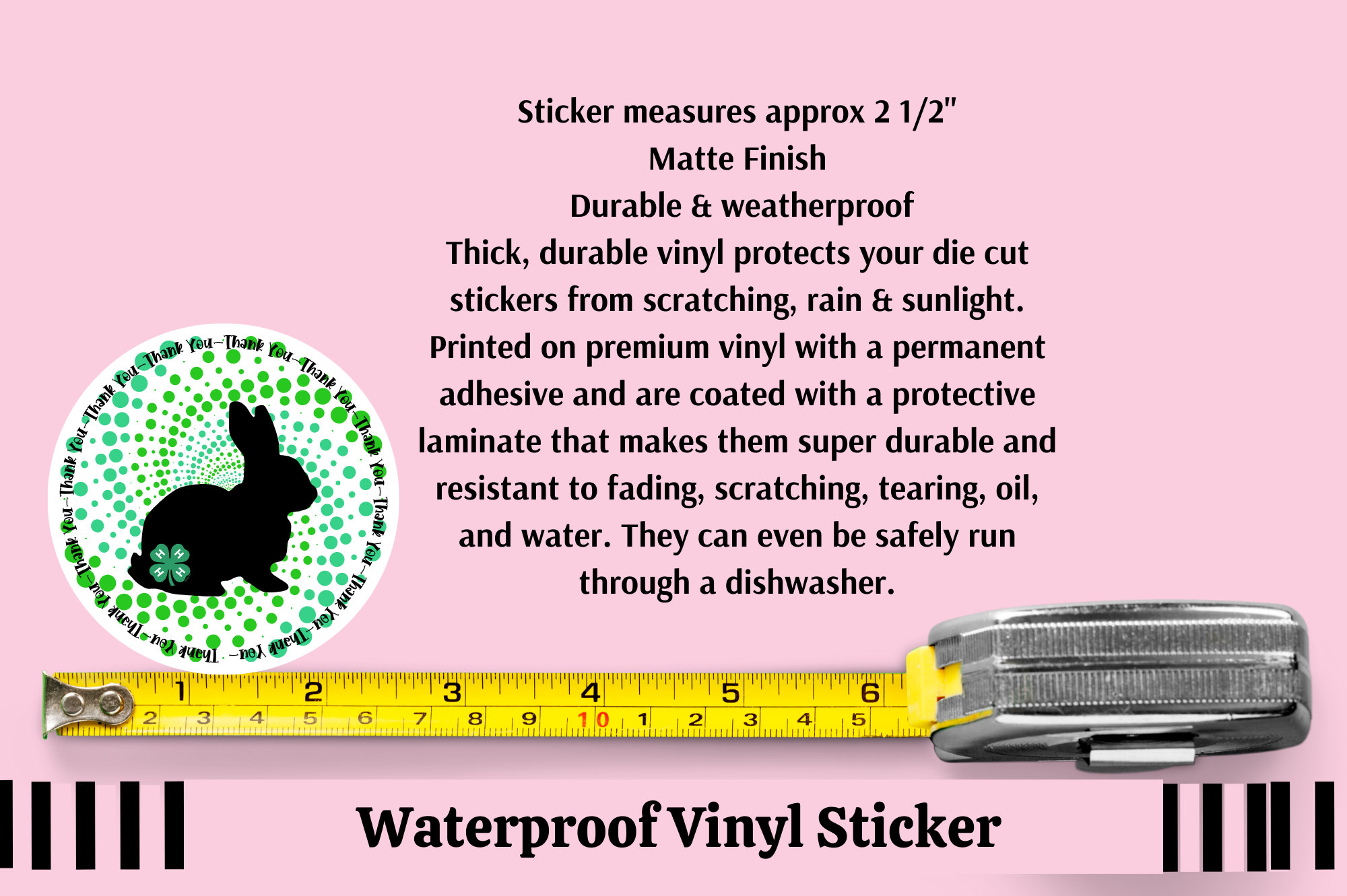 4 H Rabbit Signs Rabbit 4H Vinyl Sticker Pack: Thank You Gift, Laptop Decal - Etsy