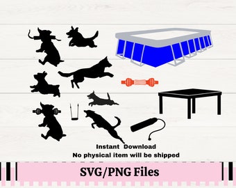 Make Your Own Dog Dock Diving SVG File, Dog Sports Lover PNG for sublimation