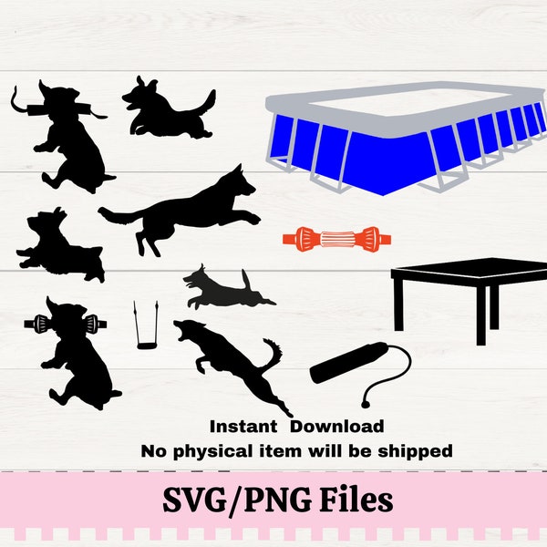 Make Your Own Dog Dock Diving SVG File, Dog Sports Lover PNG for sublimation