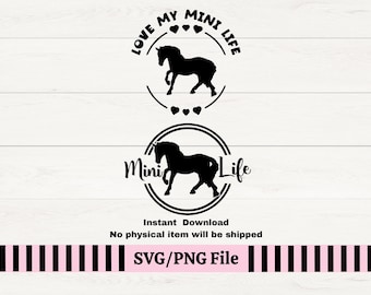 Miniature Horse Life SVG per decalcomanie per auto, decalcomania per mini cavalli, regalo per amanti dei cavalli in miniatura, adesivo per cavalli in miniatura, stampa di cavalli in miniatura,