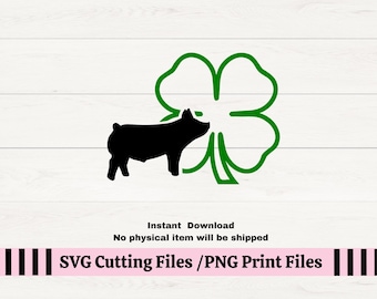 4H Clover SVG for decals, 4H Pig Swine Showmanship svg for club t-shirt, 4H Pig Show PNG, County fair Pig show, Swine show at fair