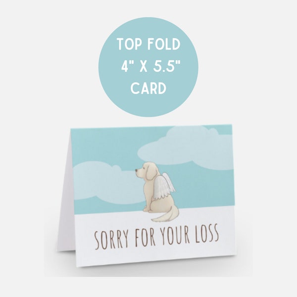 Dog Sympathy Card, Pet Loss Card, Pet Bereavement Card  4"x5.5" A-1 Card with Envelope
