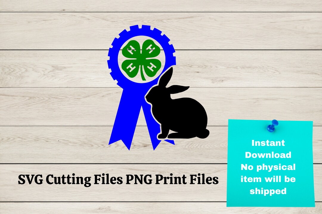 4H Clover With Rabbit SVG. 4H Rabbit Showmanship PNG. Livestock Rabbit ...