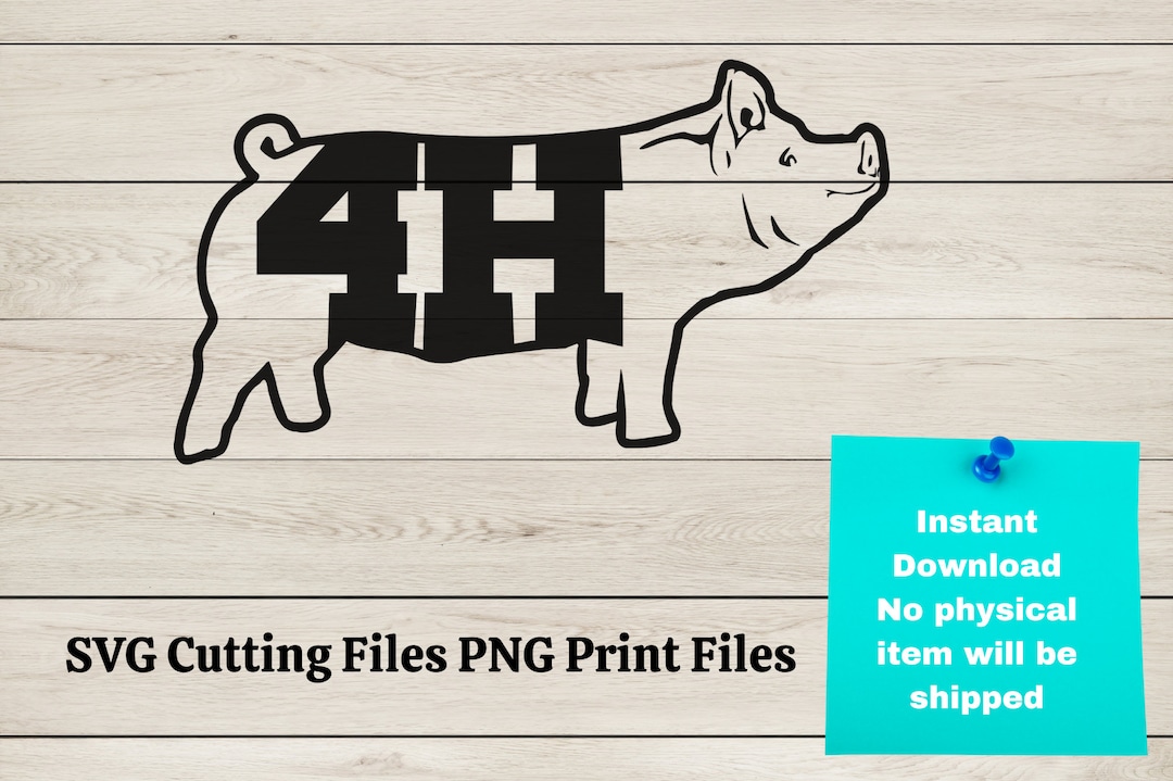 4H Pig Silhouette SVG. Swine Showmanship Clipart 4H Pig Show - Etsy