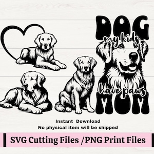 Golden Retriever Lover SVG Bundle, Golden Retriever Decal, Golden Retriever SVG, Car Decals Golden Retriever Mom, Love my Golden Retriever