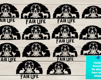 4H Fair Life Showing Bundle SVG/PNG, County Fair Livestock Clipart, 4H Showmanship Print, 4H Club T-shirt Design for Fair, Livestock Show